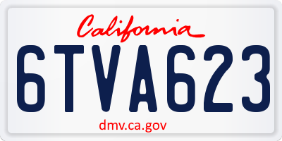 CA license plate 6TVA623