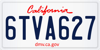 CA license plate 6TVA627