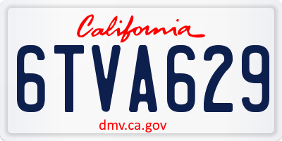 CA license plate 6TVA629