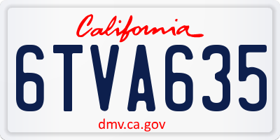 CA license plate 6TVA635