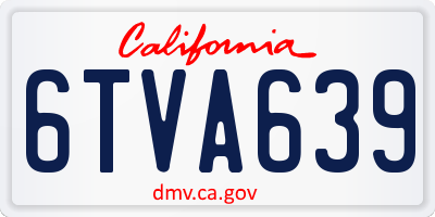 CA license plate 6TVA639