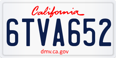 CA license plate 6TVA652