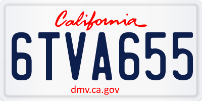 CA license plate 6TVA655