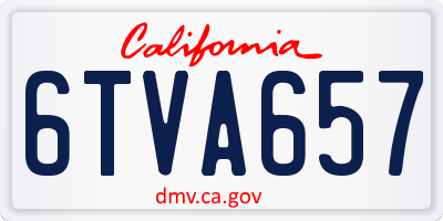 CA license plate 6TVA657