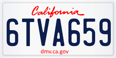 CA license plate 6TVA659