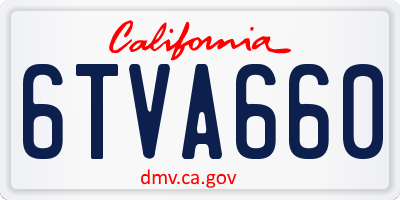 CA license plate 6TVA660
