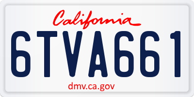 CA license plate 6TVA661