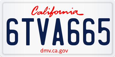 CA license plate 6TVA665