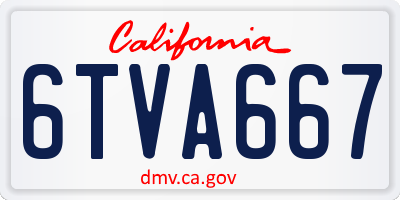 CA license plate 6TVA667