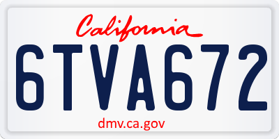 CA license plate 6TVA672