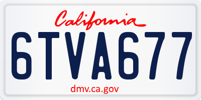 CA license plate 6TVA677