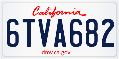 CA license plate 6TVA682
