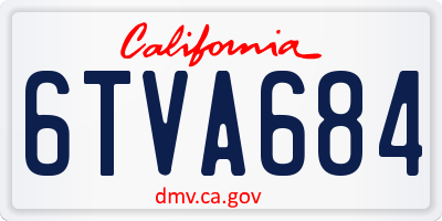 CA license plate 6TVA684