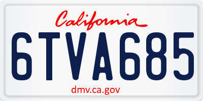 CA license plate 6TVA685