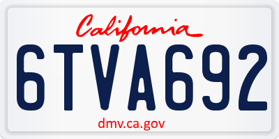 CA license plate 6TVA692