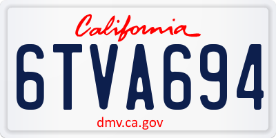 CA license plate 6TVA694