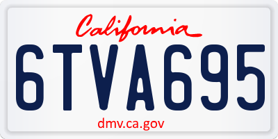 CA license plate 6TVA695
