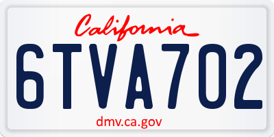 CA license plate 6TVA702
