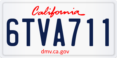 CA license plate 6TVA711