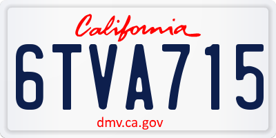 CA license plate 6TVA715