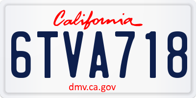 CA license plate 6TVA718