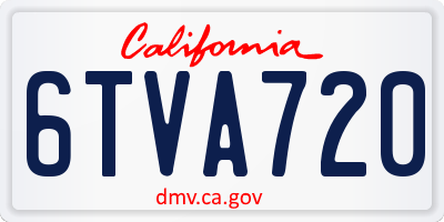 CA license plate 6TVA720