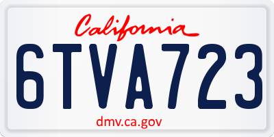 CA license plate 6TVA723