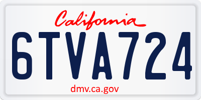 CA license plate 6TVA724