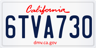 CA license plate 6TVA730