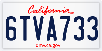 CA license plate 6TVA733