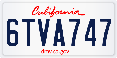 CA license plate 6TVA747