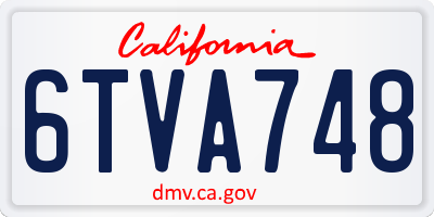 CA license plate 6TVA748