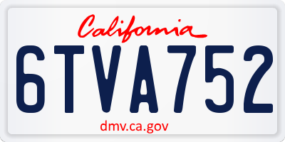 CA license plate 6TVA752