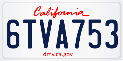 CA license plate 6TVA753
