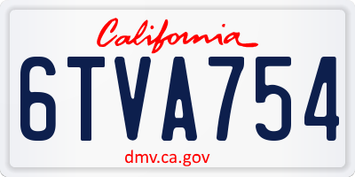 CA license plate 6TVA754
