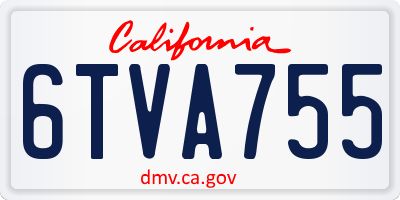 CA license plate 6TVA755