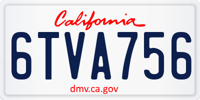 CA license plate 6TVA756