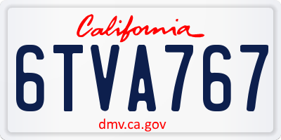 CA license plate 6TVA767