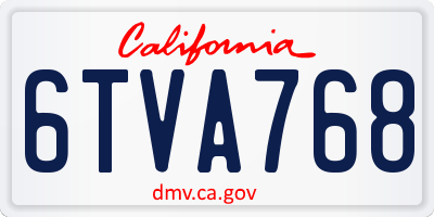 CA license plate 6TVA768