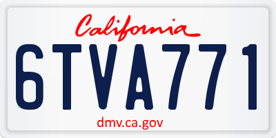 CA license plate 6TVA771