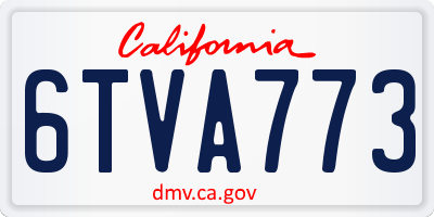 CA license plate 6TVA773