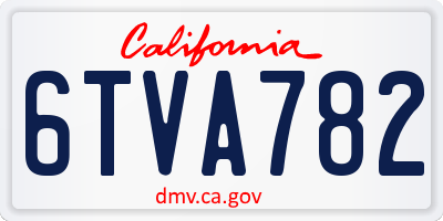 CA license plate 6TVA782