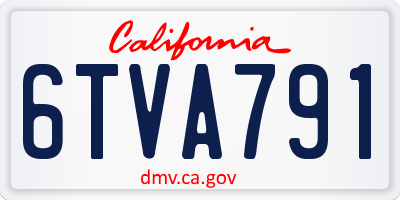 CA license plate 6TVA791