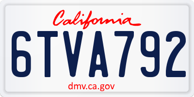 CA license plate 6TVA792