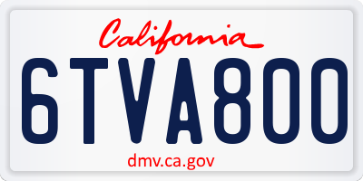 CA license plate 6TVA800