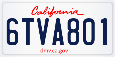 CA license plate 6TVA801