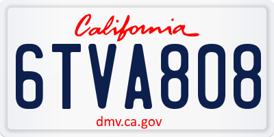 CA license plate 6TVA808