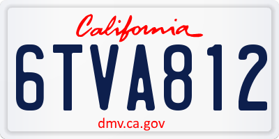CA license plate 6TVA812