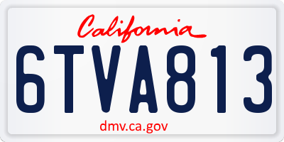 CA license plate 6TVA813