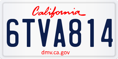 CA license plate 6TVA814